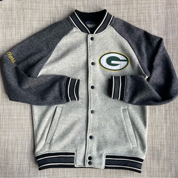 NFL Knit Jacket with Green Bay Packers Embroidered Patch - Picture 1 of 6